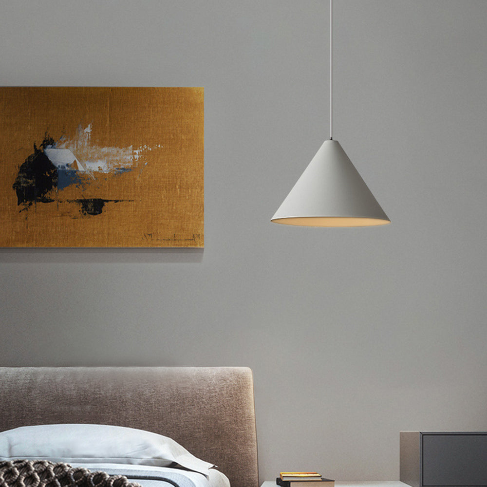 Arisha Minimalist Cone Metal Pendant Light, Grey - Neutral Decor