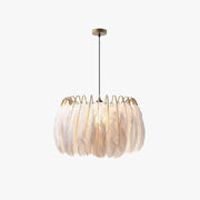 O'Moore Elegant Feather Pendant Light, Black/White, Bedroom/Living Room - Neutral Decor