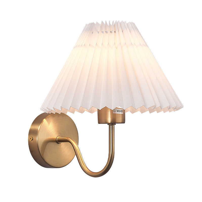 Tiffany Nordic Vintage Indoor Wall Lamp Brass/Black Metal Bedroom - Neutral Decor