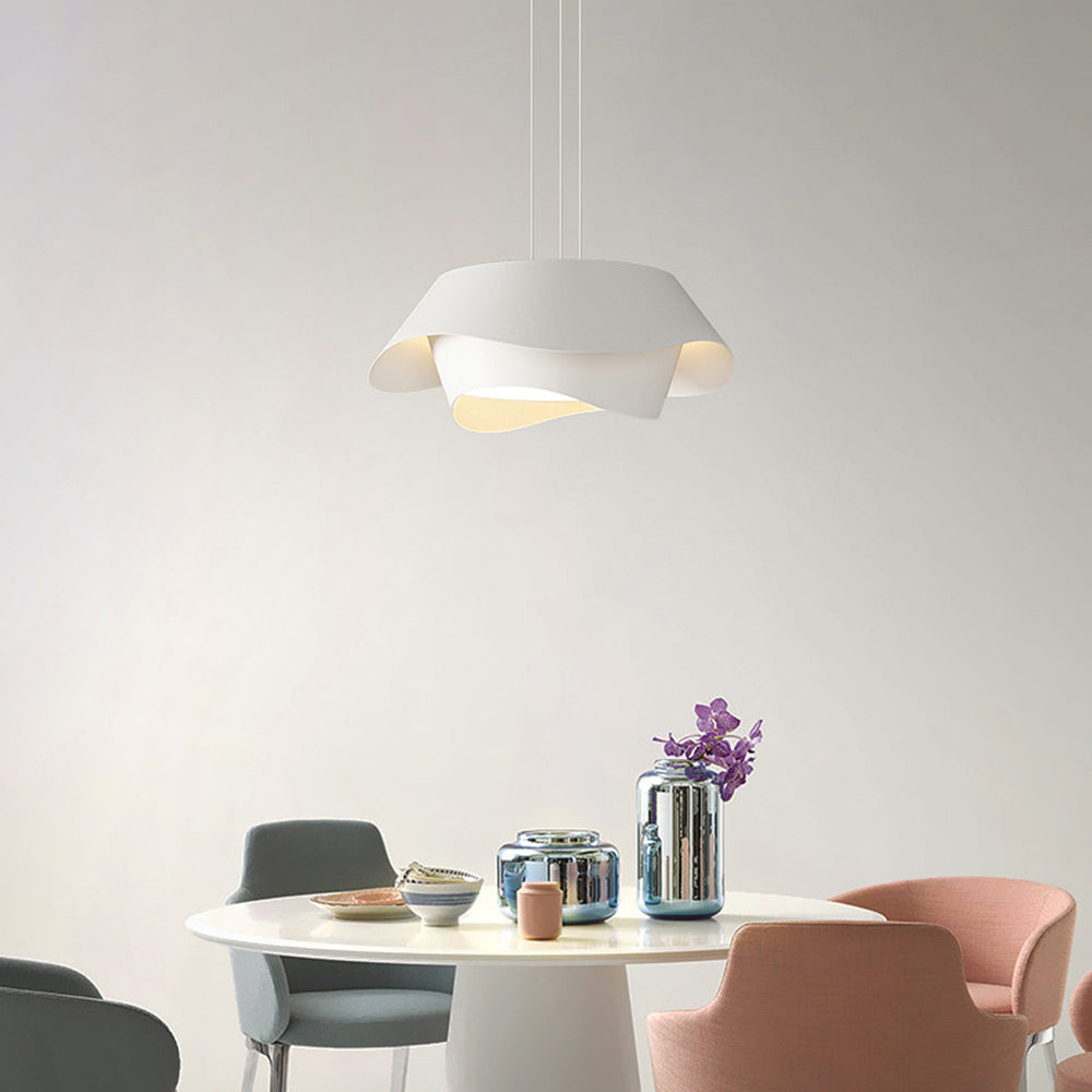 Arisha Art Deco Flower Shape Pendant Light, White - Neutral Decor