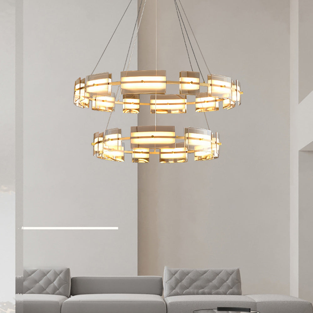 Arisha Minimalist Ring Metal Pendant Light,Black/Gold - Neutral Decor