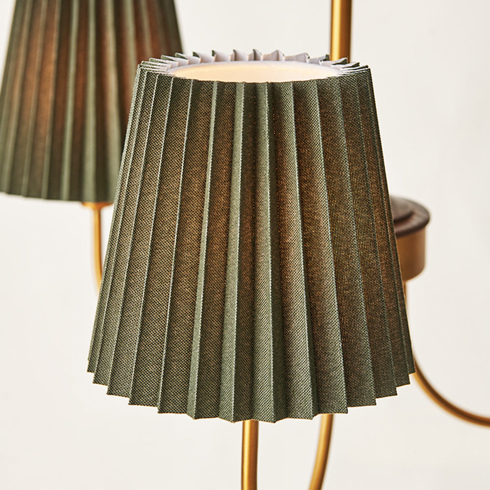 Silva Modern Retro Fabric Chandelier, White/Green - Neutral Decor