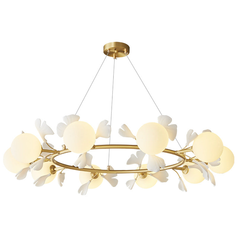 Olivia Luxury Minimalist Chandelier Creative Leaf Glass Living Room - Neutral Decor
