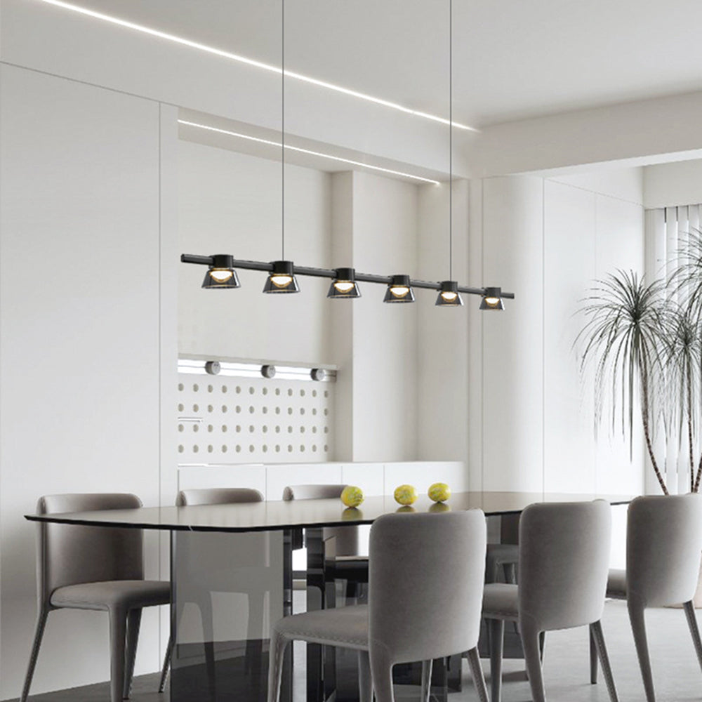 Arisha Modern Linear Metal Pendant Light,Black - Neutral Decor