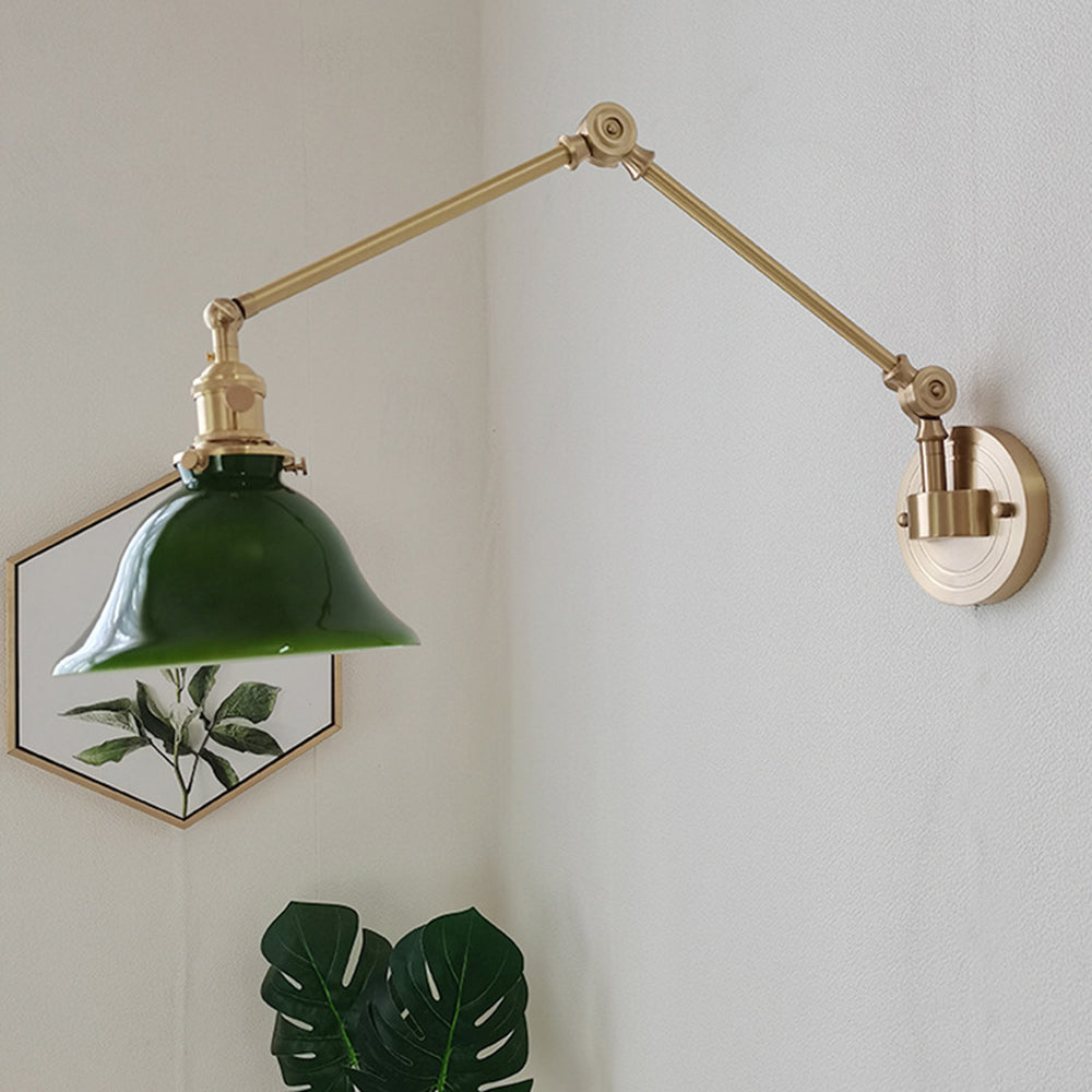 Tiffany Vintage Foldable Wall Lamp, Green/White - Neutral Decor