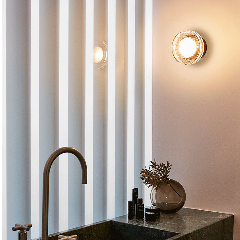 Ray Modern Mini Bubble Metal/Glass Outdoor Wall Lamp, Transparent - Neutral Decor
