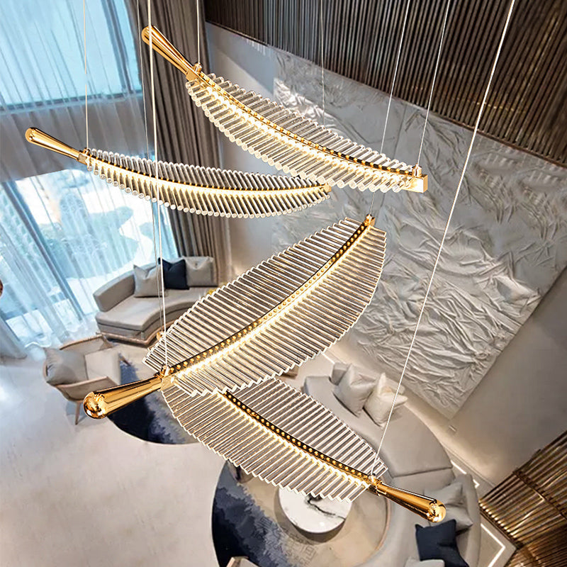 Arisha Nordic Luxury LED Pendant Light Metal Acrylic Hotel Living Room - Neutral Decor