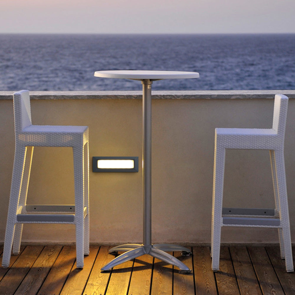 Ray Modern Metal Rectangular Outdoor Deck/Step Light, Black - Neutral Decor