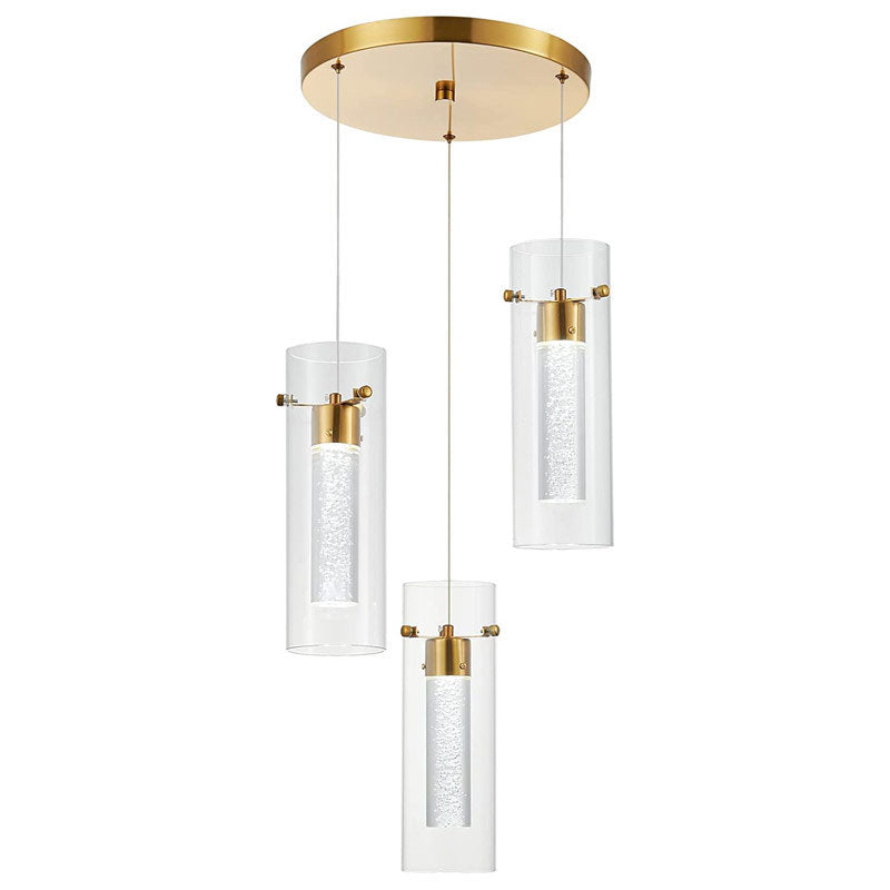 Arisha Glass Pendant Light Cluster Brass Modern Dimmable - Neutral Decor