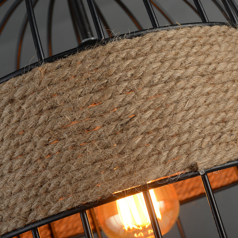 Epoch Design LED Birdcage Pendant Light Metal/Rope Cafe/Bar/Restaurant - Neutral Decor