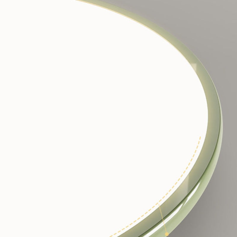 Muto Retro Circle Flush Mount Ceiling Light White Metal Bedroom - Neutral Decor