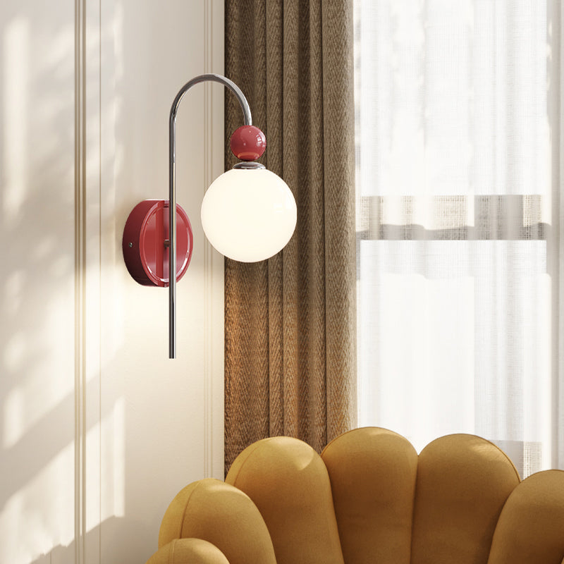 Valentina Modern LED Indoor Wall Lamp Red/Coffee Metal/Glass Bedroom - Neutral Decor