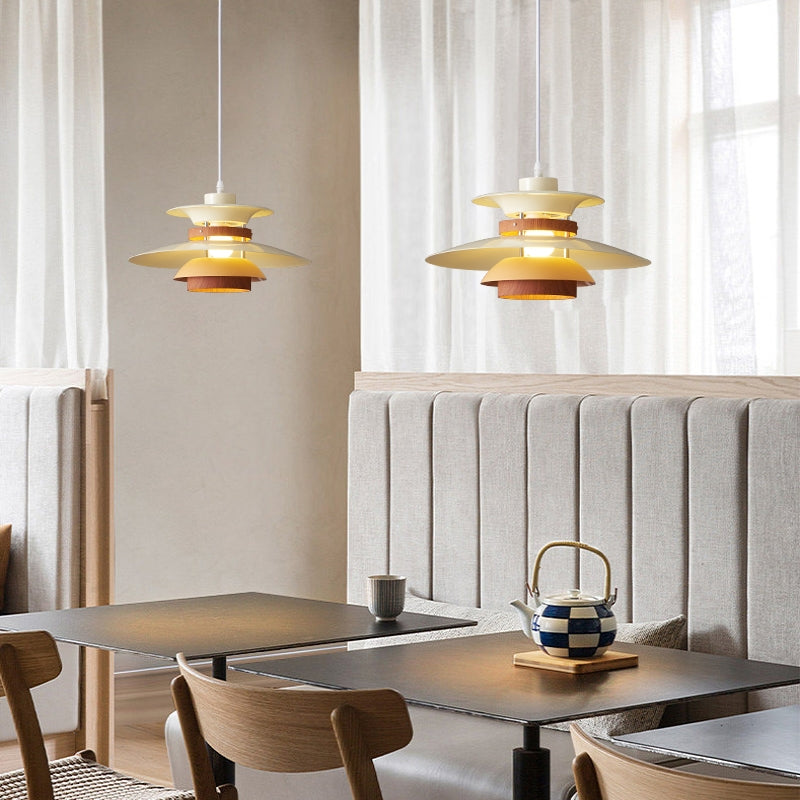 Valentina Modern Pendant Light Black/White/Wood Metal Dining Room - Neutral Decor