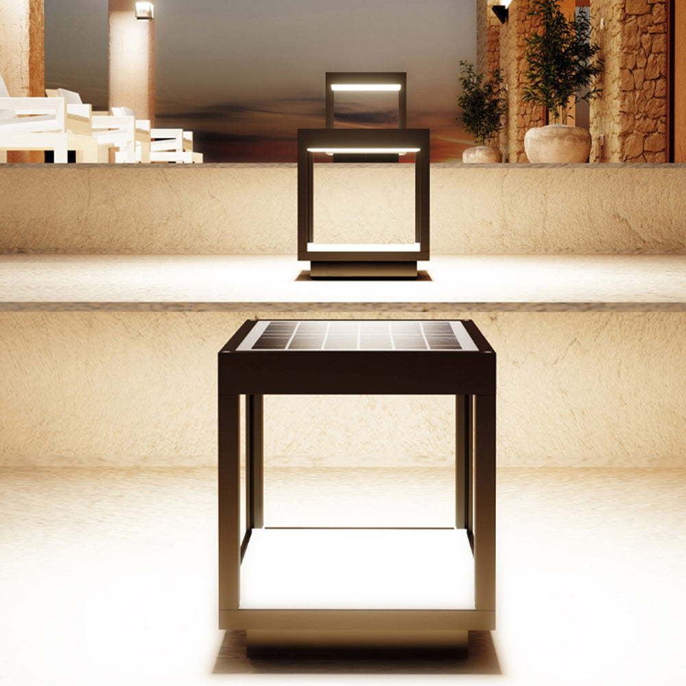 Ferra Contemporary Solar Rechargeable Outdoor Floor Lamp - Neutral Decor
