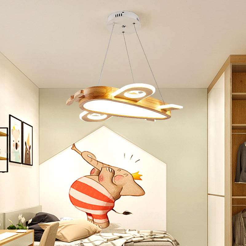 Arisha Modern Natural Creative DIY Children Airplane Shape Acrylic Pendant Light ,Wood - Neutral Decor