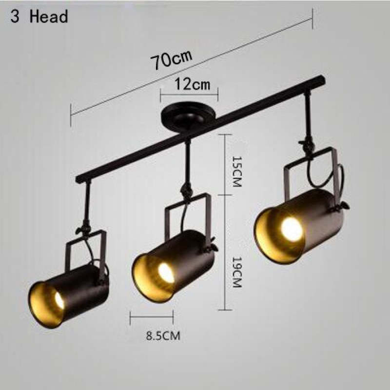 Silva Vintage Adjustable Semi-Flush Mount Ceiling Light, Black - Neutral Decor