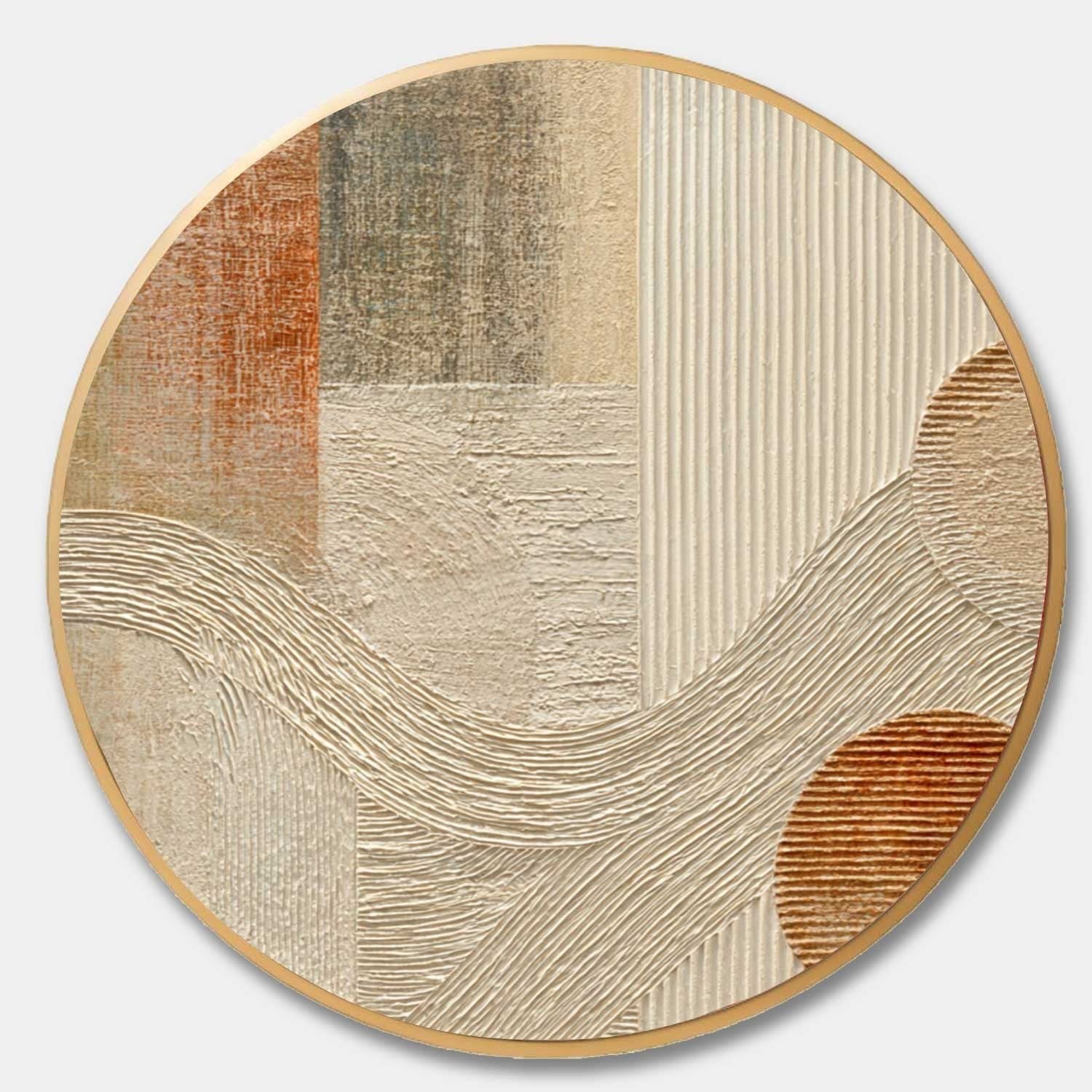 Wall Art Round Terracotta Abstract Plaster - Neutralighting