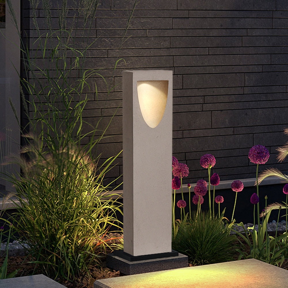 Ray Modern Stone Reflection Outdoor Path Light, Gray - Neutral Decor