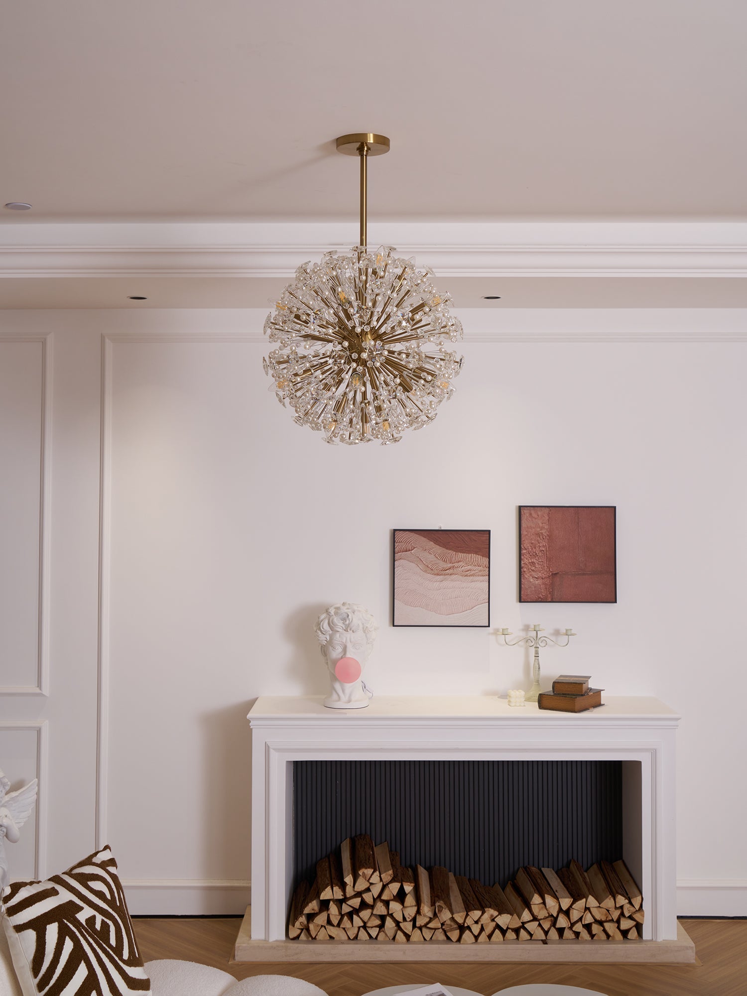 Zene Chandelier Dickinson Gold Crystal Starburst-Neutral Decor