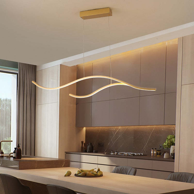 Arisha Modern Wave Pendant Light, 2 Colour - Neutral Decor