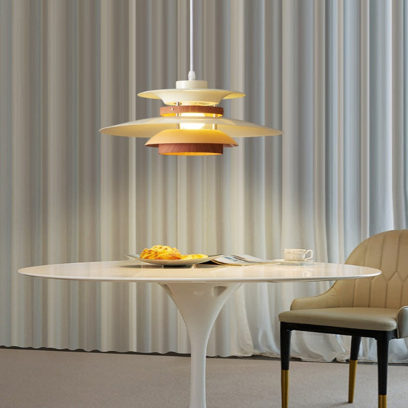 Valentina Modern Pendant Light Black/White/Wood Metal Dining Room - Neutral Decor