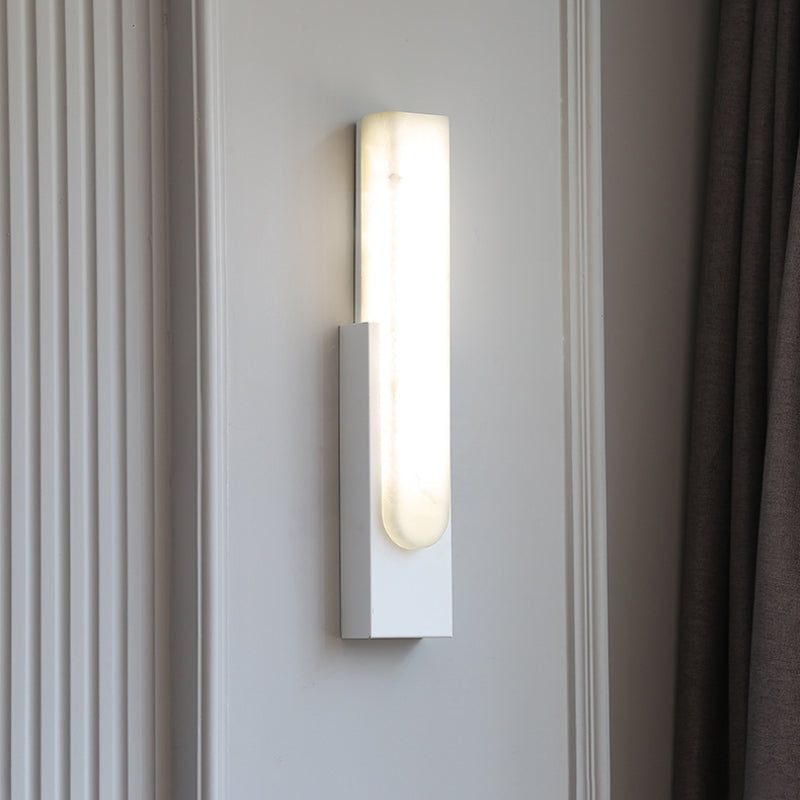 Arisha Modern Rectangular Stone Metal Wall Lamp - Neutral Decor
