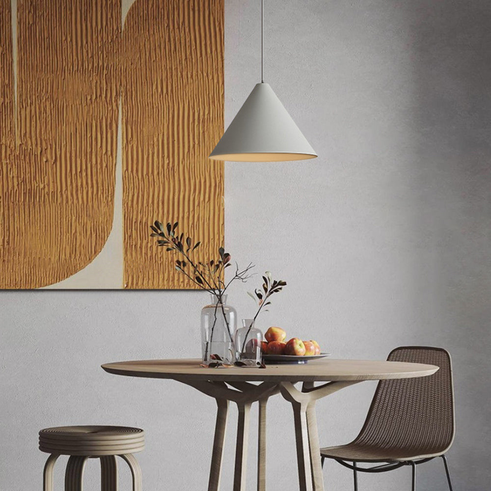 Arisha Minimalist Cone Metal Pendant Light, Grey - Neutral Decor