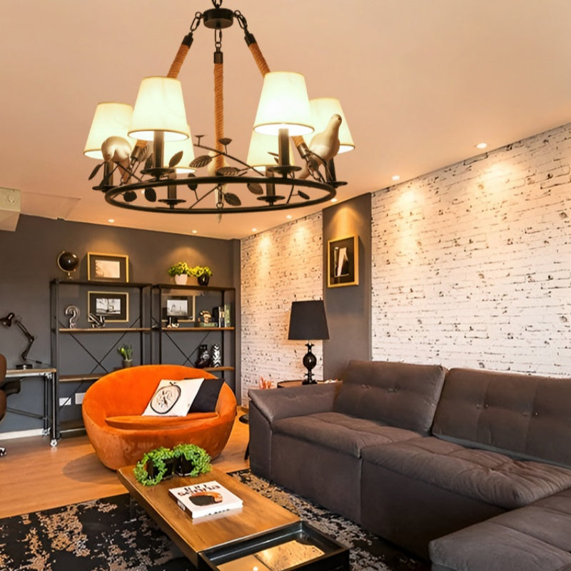 Epoch Vintage LED Chandelier Black Metal Living Room/Bedroom - Neutral Decor