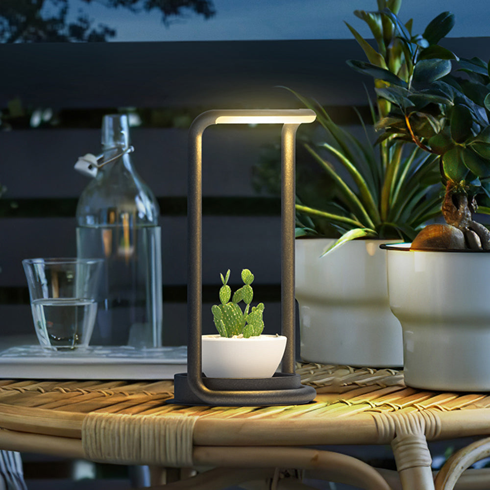 Ray Minimalist Rectangular Solar LED Outdoor Floor Lamp, Black - Neutral Decor