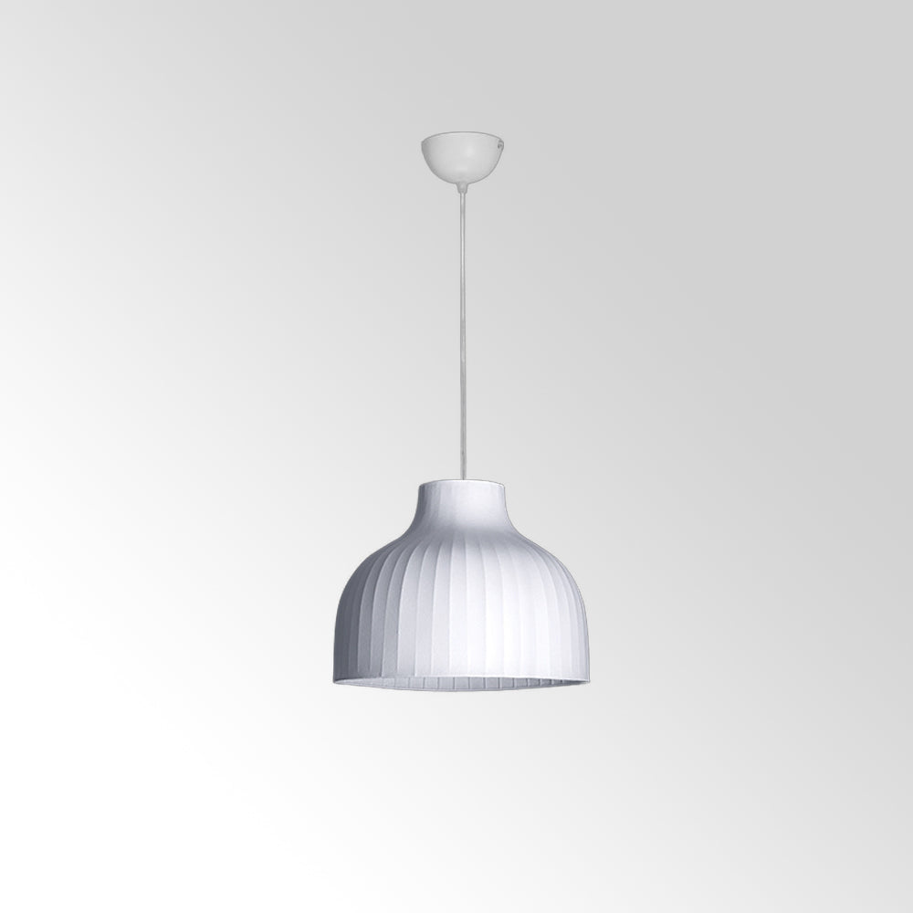 Ritta French Vintage White Pendant Light, Synthetic Silk - Neutral Decor