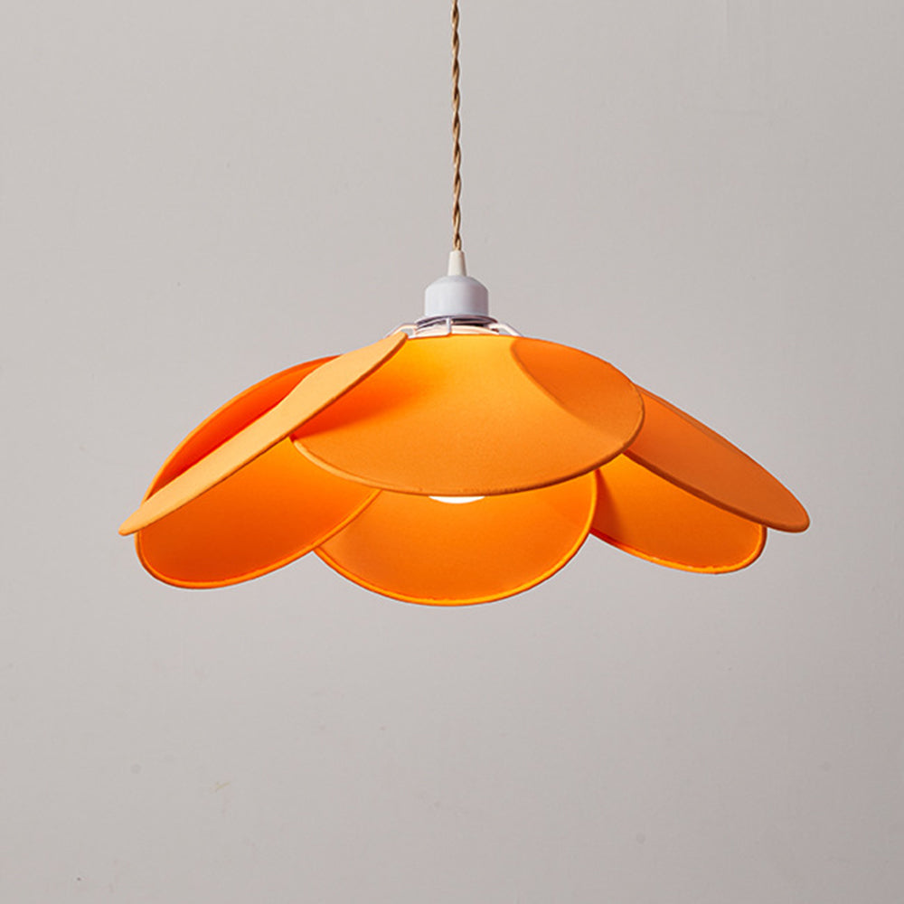 Ritta Minimalist Fabric Flower Pendant Light, Orange/Brown/Beige - Neutral Decor
