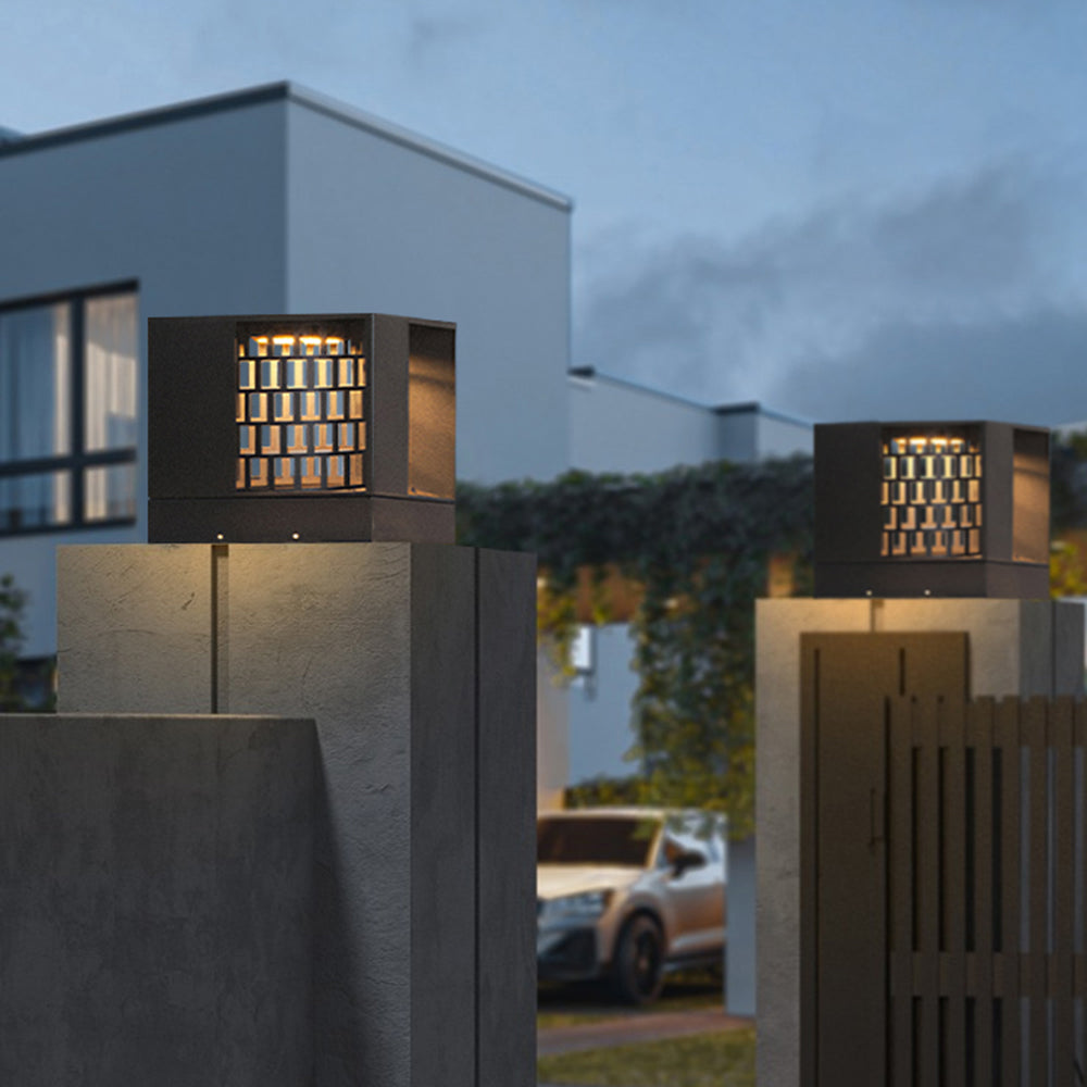 Ray Modern Pattern Metal Acrylic Outdoor Table Lamps, Black - Neutral Decor