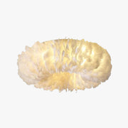 Velix Swan Feather Round Ceiling Light-Neutral Decor