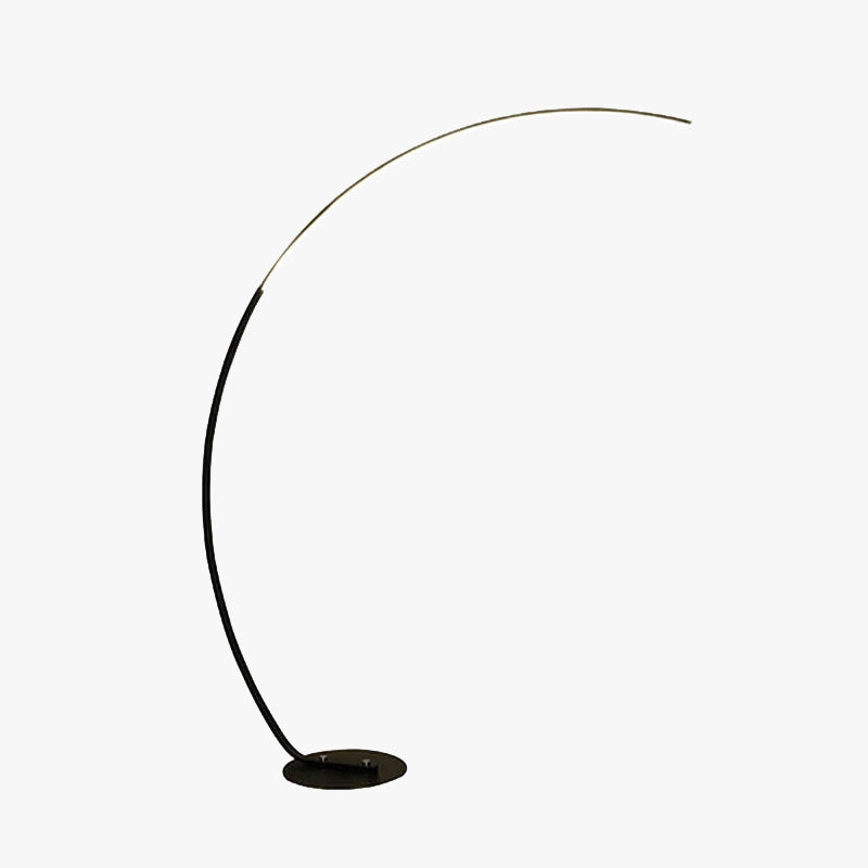 Mira Modern Arc LED Floor Lamp, Black/White, Metal/Silicon - Neutral Decor