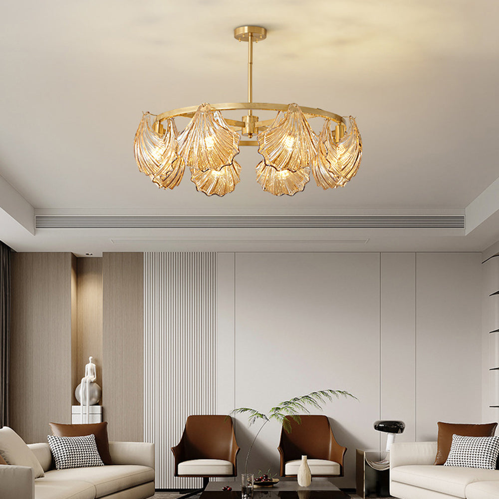 Kristy Modern Annular Metal And Glass Pendant Light, Black/Gold - Neutral Decor
