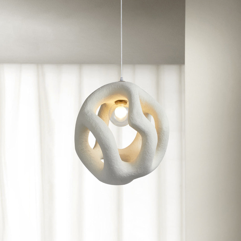 Avi Modern Metal/Resin White/Black Pendant Light - Neutral Decor
