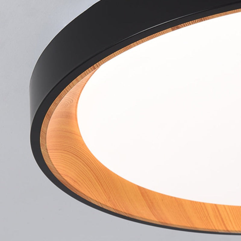 Arisha Modern LED Flush Mount Ceiling Light White Wood Kitchen - Neutral Decor