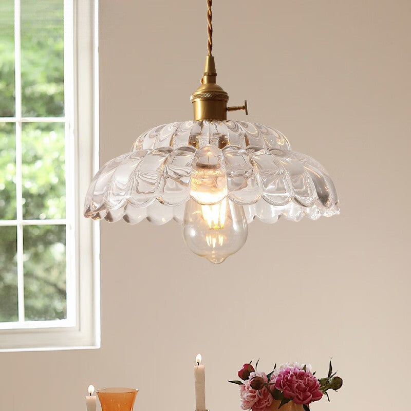 Valentina Vintage Pendant Light Clear Metal/Glass Bedroom/Dining Room - Neutral Decor