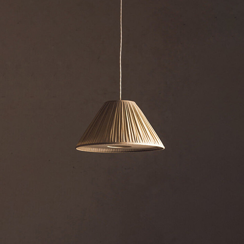 Ritta Pleated Pendant Light Wabi Sabi, Metal/Fabric, Living Room - Neutral Decor
