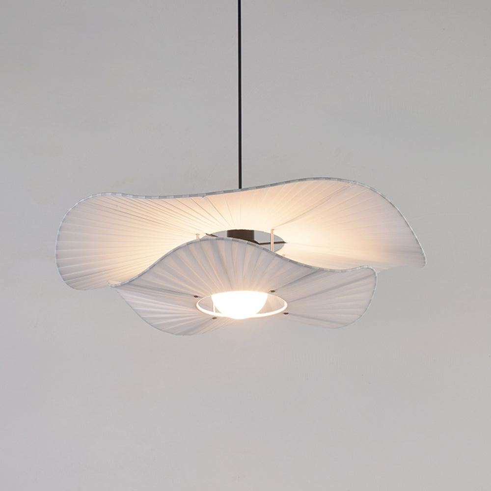 Ritta Modern Nordic Cloth/Metal Shell Pendant Light, White - Neutral Decor