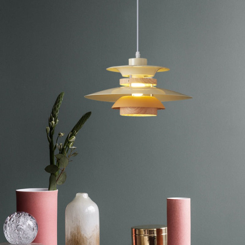 Valentina Modern Pendant Light Black/White/Wood Metal Dining Room - Neutral Decor