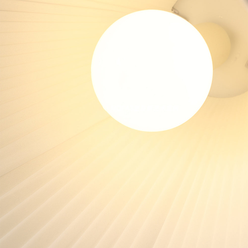 Ritta Minimalist Double Overlap Fabric LED Pendant Light, White - Neutral Decor