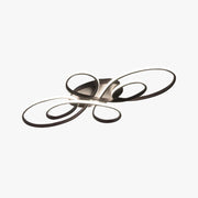 Rori Modern LED Multi Rings Flush Mount Ceiling Light, Brown/White-Neutral Decor