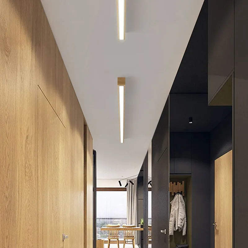 Arisha Linear Slim Ceiling Light, Wood - Neutral Decor