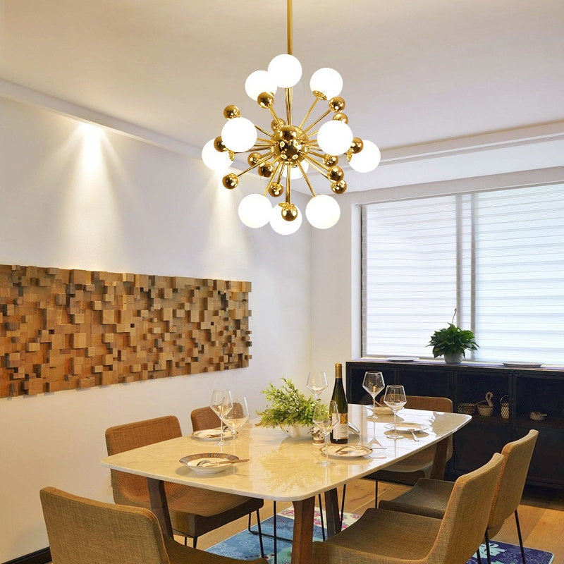 Silva Modern LED Chandelier Gold Glass Living/Dining Room/Bedroom - Neutral Decor
