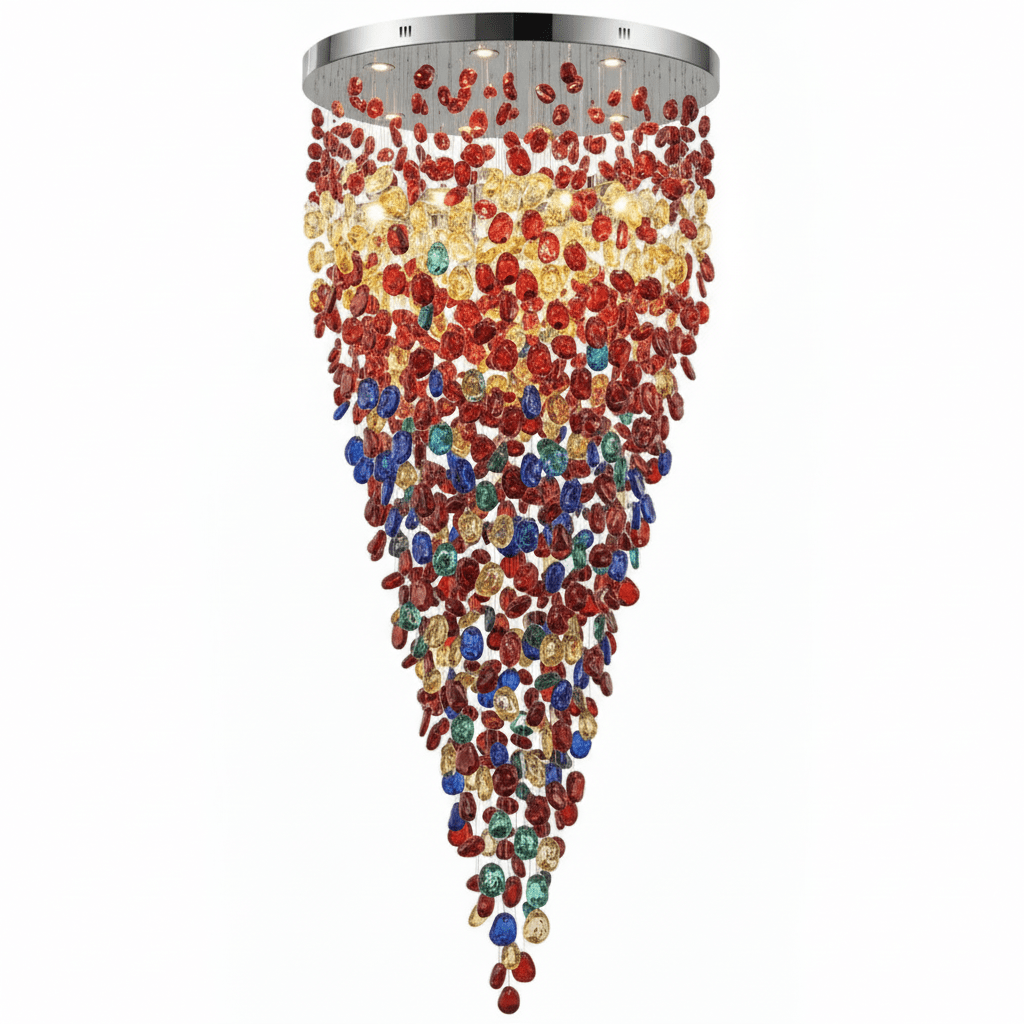 Crystal Stone Chandelier-Neutral Decor