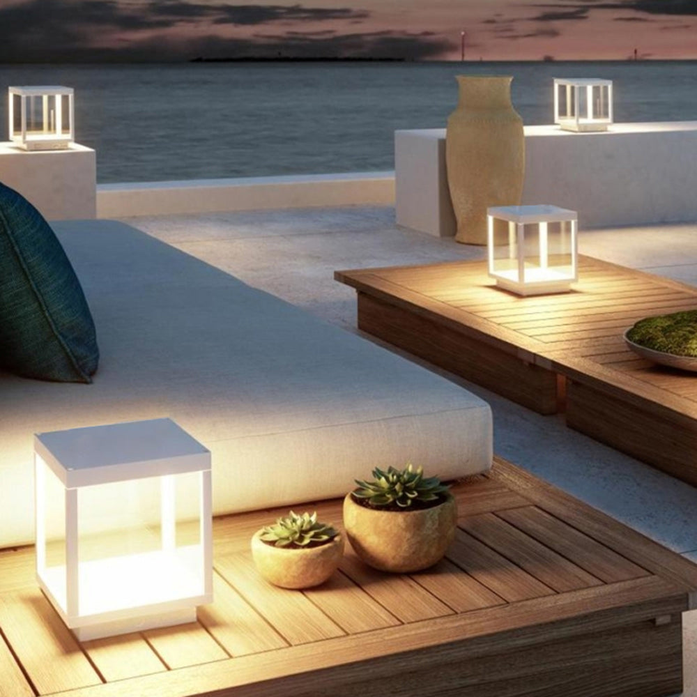 Ferra Contemporary Solar Rechargeable Outdoor Floor Lamp - Neutral Decor