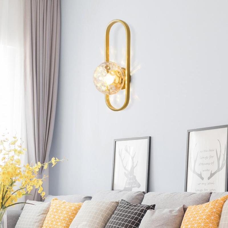 Valentina Modern Globe Bedside Wall Lamp Mount for Bedroom & Reading Room, Gold/Black - Neutral Decor