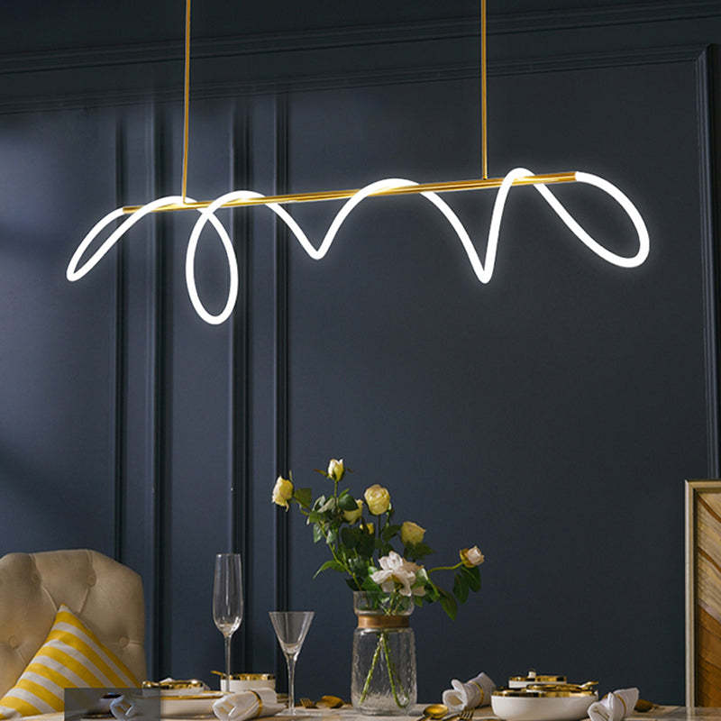 Arisha Curved & Linear Semi Flush Mount Ceiling Light, Gold - Neutral Decor