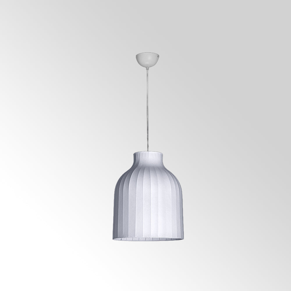 Ritta French Vintage White Pendant Light, Synthetic Silk - Neutral Decor